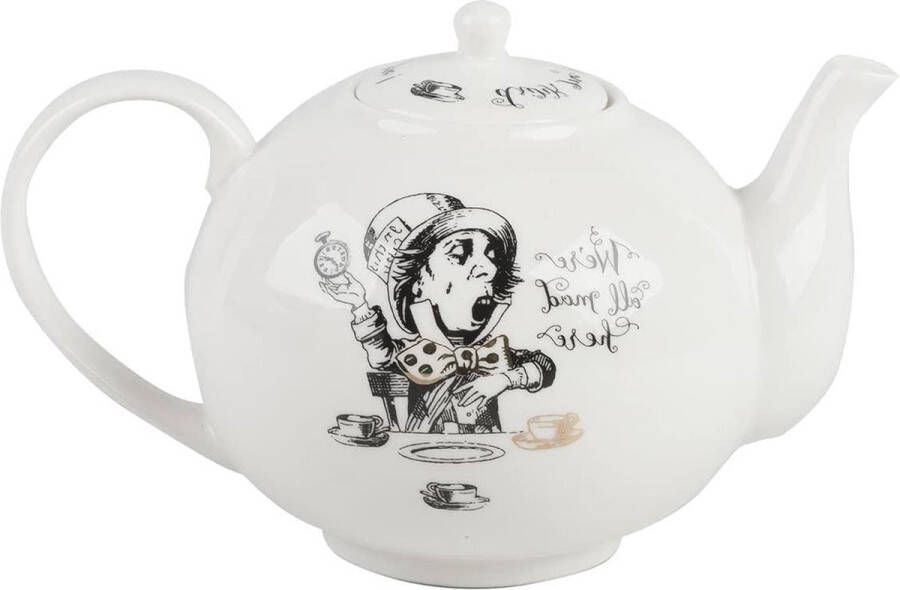 Alice in Wonderland Theepot in geschenkdoos Fine China wit 11 liter (6 kopjes) V&A