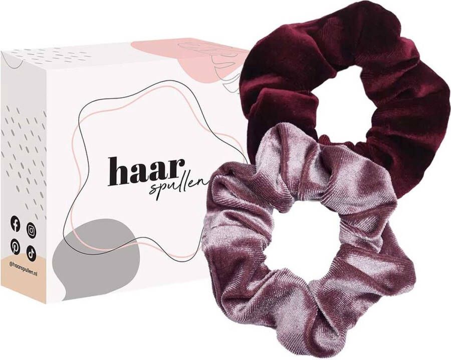All About Love Scrunchie Duo Set Roze & Rood