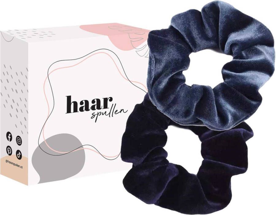 All About The Blues Scrunchie Duo Set Dark Blue & Navy Blue