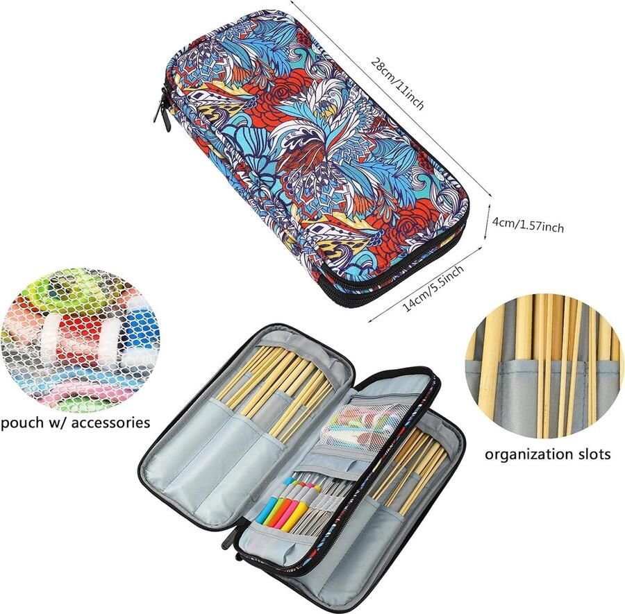 All Inclusive Craft Breien Starter Kit professionele handgemaakte gereedschapset inclusief breinaalden haaknaalden accessoires en opbergkoffer voor volwassenen en kinderen