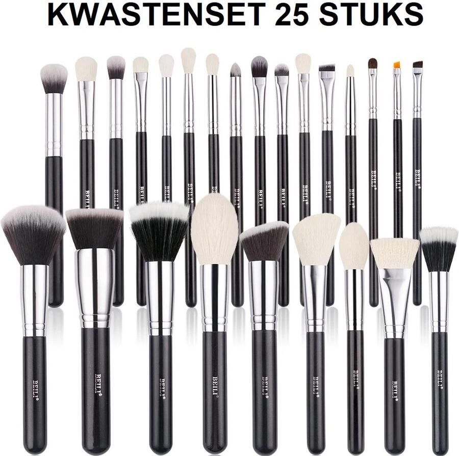 All-Round Kwastenset 25 stuks Poeder Oogschaduw Blush Bronzer Highlighter Eyeliner Proffesionele en Zachte Kwasten Voor Make-Up