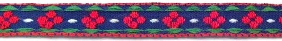 Allernieuwste Fournituren Geweven Sierband 1.0cm breed Lint Stof Applicatie Afwerkband Lengte 8m Rode Bloemetjes