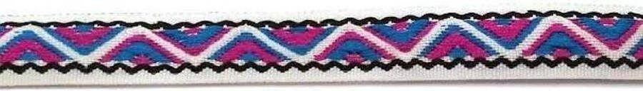 Allernieuwste Fournituren Geweven Sierband 1.4cm breed Lint Stof Applicatie Afwerkband Lengte 8.5m Paars Blauw Wit