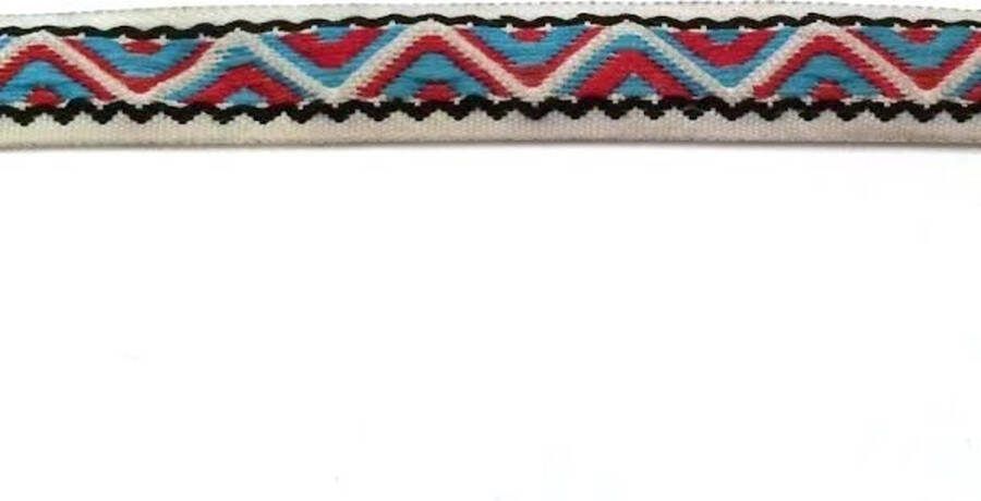 Allernieuwste Fournituren Geweven Sierband 1.4cm breed Lint Stof Applicatie Afwerkband Lengte 8.5m Rood Blauw