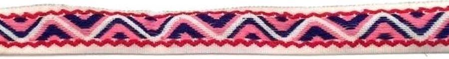Allernieuwste Fournituren Geweven Sierband 1.4cm breed Lint Stof Applicatie Afwerkband Lengte 8.5m Roze Wit Rood
