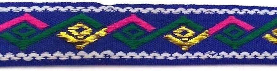 Allernieuwste Fournituren Geweven Sierband 2.3cm breed Lint Stof Applicatie Afwerkband Lengte 7m Donkerblauw