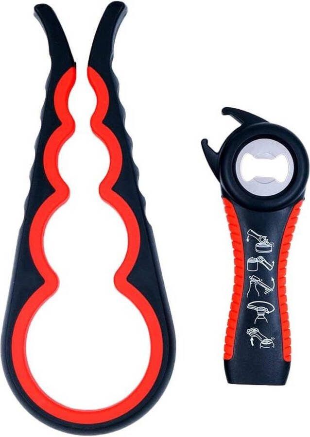 Alnicov 5 in 1 Ergonomische Multifunctionele Opener Set Makkelijk te Gebruiken voor Ouderen en Artritispatiënten potten opener