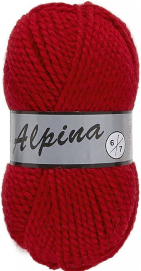 Alpina 6 rood lammy yarns dik garen met 50% wol