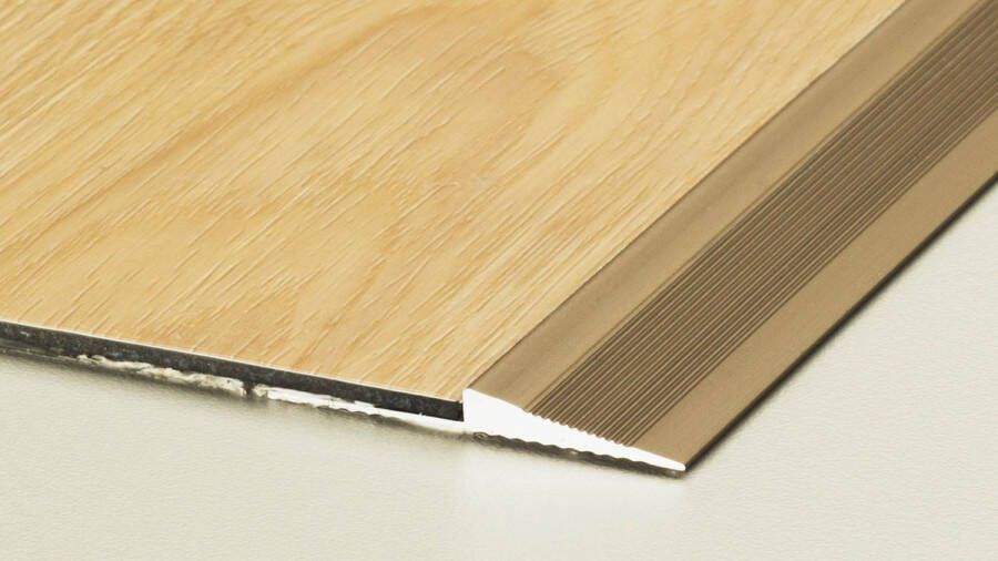 Aluminium aanloopprofiel geboord overgangsprofiel 2500 mm lengte voor bekledingen van 2 t m 3 mm