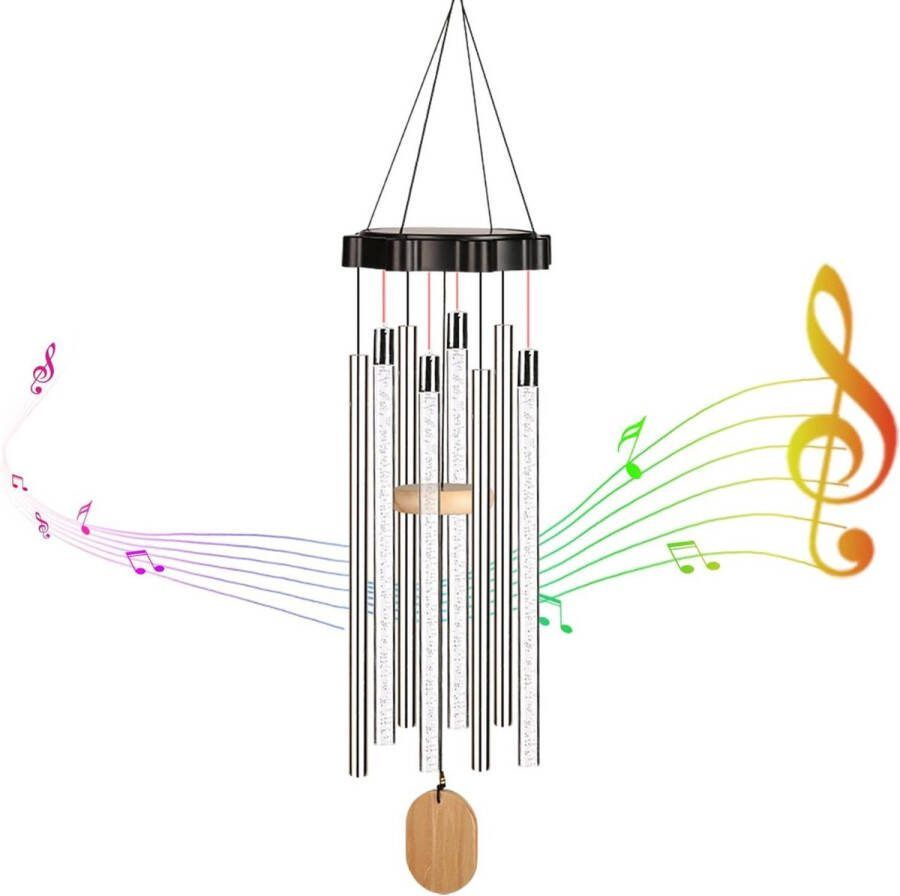 Aluminium Buis 4 LED Solar Windgong Buiten Waterdicht Veelkleurig Tuindecoratie Moeder Vrouw Dochter Vriendin Boom en Balkon