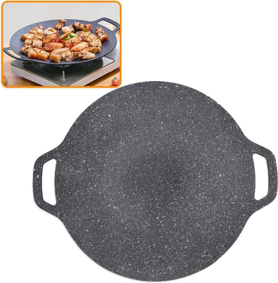 Aluminium Grillpan voor Koreaanse BBQ Kamperen 30cm Hoge Warmtegeleidbaarheid