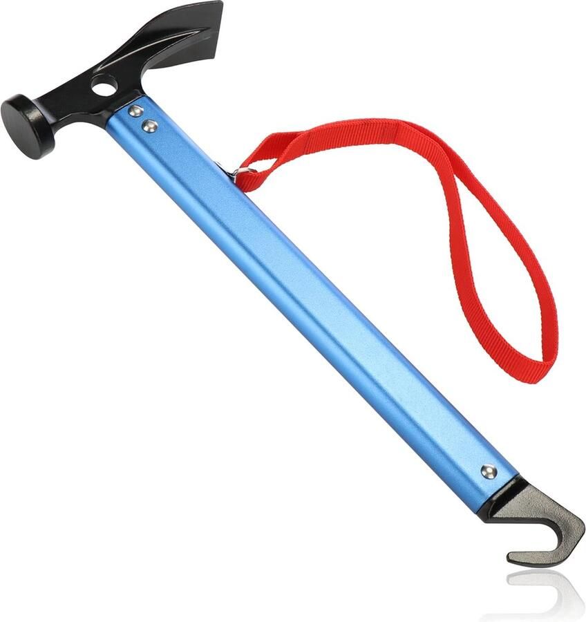 Aluminium hamer met lus campinghamer met haringtrekker tenthamer met draagriem haringhamer Camping- en outdooraccessoires (tenthamer aluminium 1 stuk)