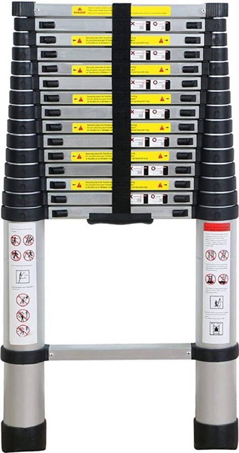 Aluminium telescopische ladder inklapbaar uittrekbare ladder met stabilisator hoogwaardige vouwladder en opvouwbare aluminium ladder 4.7m