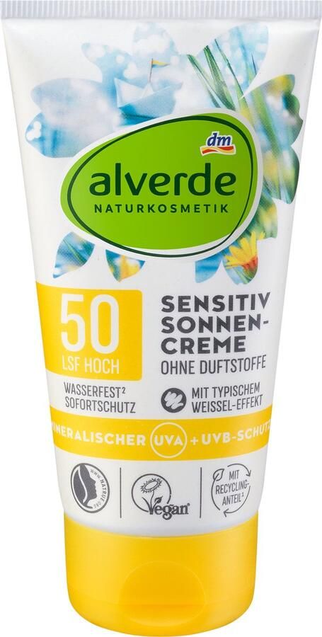 Alverde NATURKOSMETIK Gevoelige zonnebrand crème SPF 50 75 ml