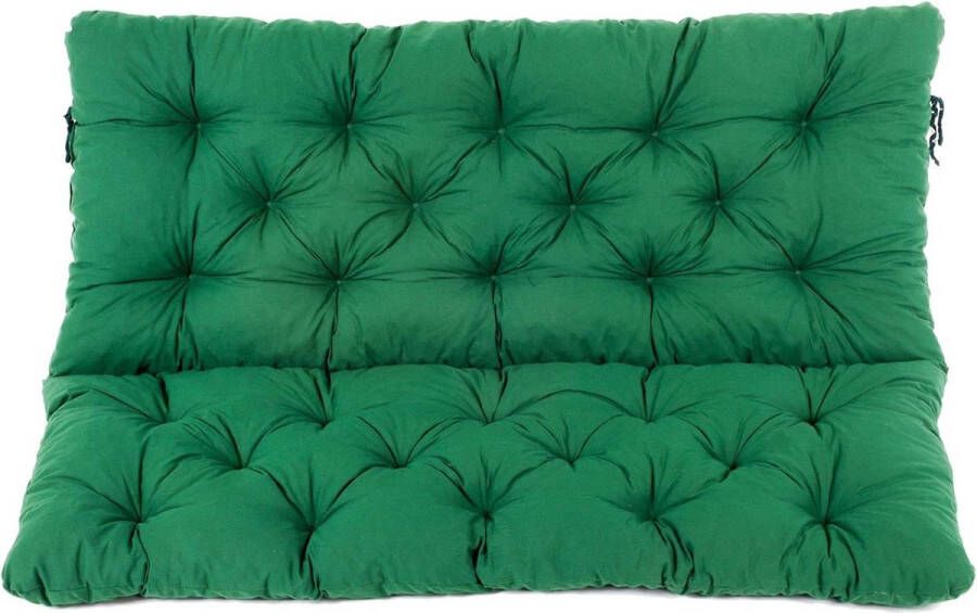 Ambientehome 2-zits bankkussen en rugkussens Hanko groen ca. 120 x 98 x 8 cm zitbank kussen comfortabel duurzaam Palletkussenset