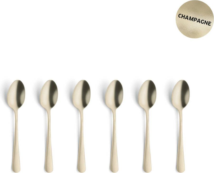 Amefa Vintage Champagne theelepels PVD 6 stuks 18 0 Chroomstaal