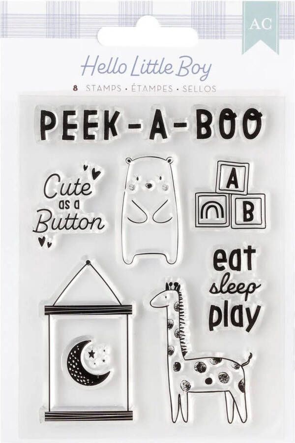 American Crafts Hello Little Boy Clear Stamps (8pcs) (34030024)