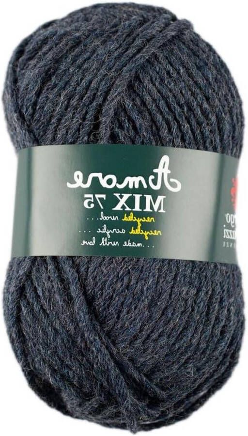 Amore Mix 75 10 bollen grijsblauw wollen garen