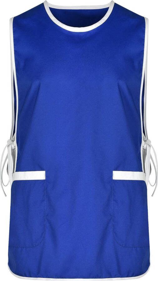 Ampato Schort Koken Schort Mannen Kookschort Dames Schort Heren voor Koken Knutselen Schilderen Bakken met Tas Werkschorten Verstelbaar (Blauw Wit)