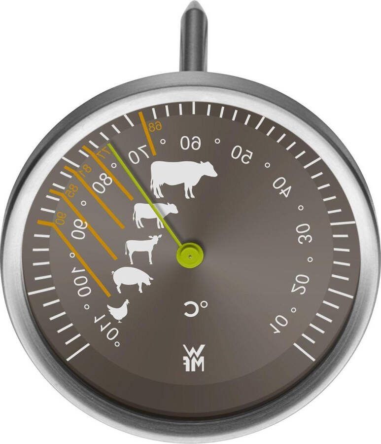 Analoge vleesthermometer 63 cm met gaarpunten markeringen voor steak rundvlees kalf lam varken gevogelte sonde tot 110 graden handig voor de keuken