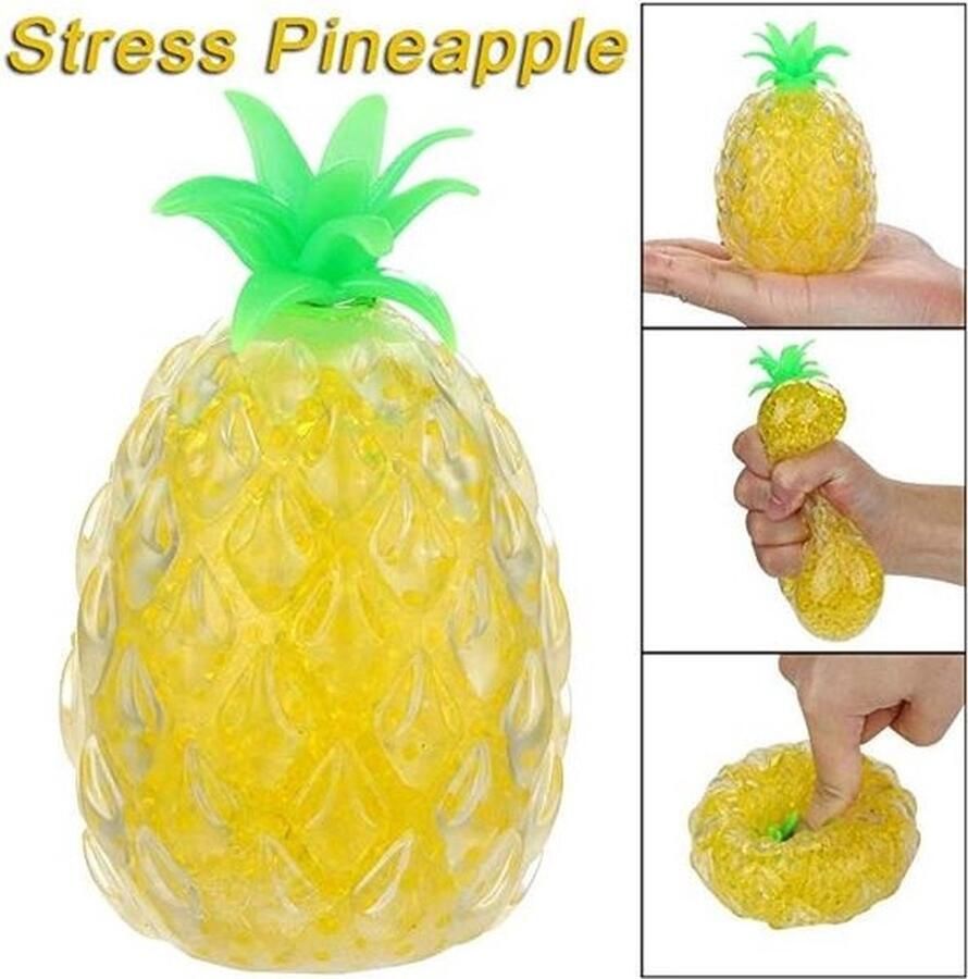 Ananas Stressbal met Waterparels – 10x7cm Versterking van de Hand Pols en Onderarm Stresspeelgoed