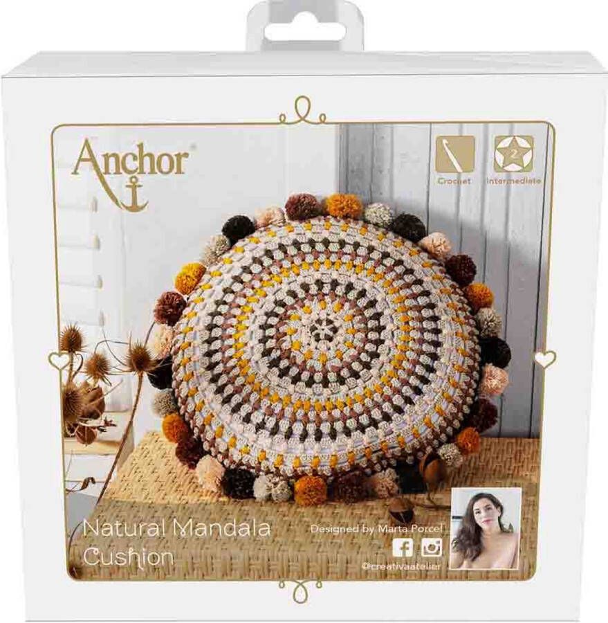 Anchor Haakpakket mandala kussen Natural Haakpakket DIY Kussenpakket