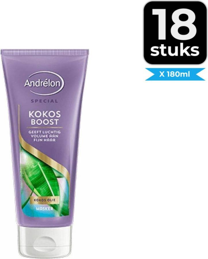 Andrélon Haarmasker Kokos Boost 180 ml Voordeelverpakking 18 stuks
