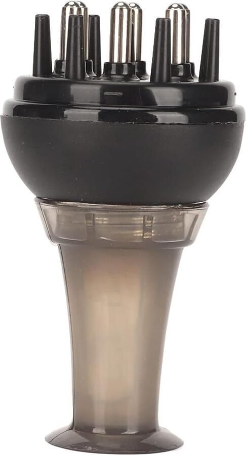 ANGGREK Hoofdhuid Applicator Kam Olie Applicator Fles Kam Haarolie Applicator voor 6 Pins 1 Ml Essentiële Olie Massage Ontspannende Haar Hoofdhuid Applicator Borstel Zwart