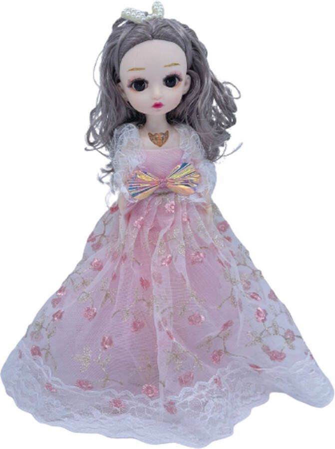 Anime pop met Lange jurk voor meisjes 16 cm Speelgoed Poppenhuis accessoires Toys Roze