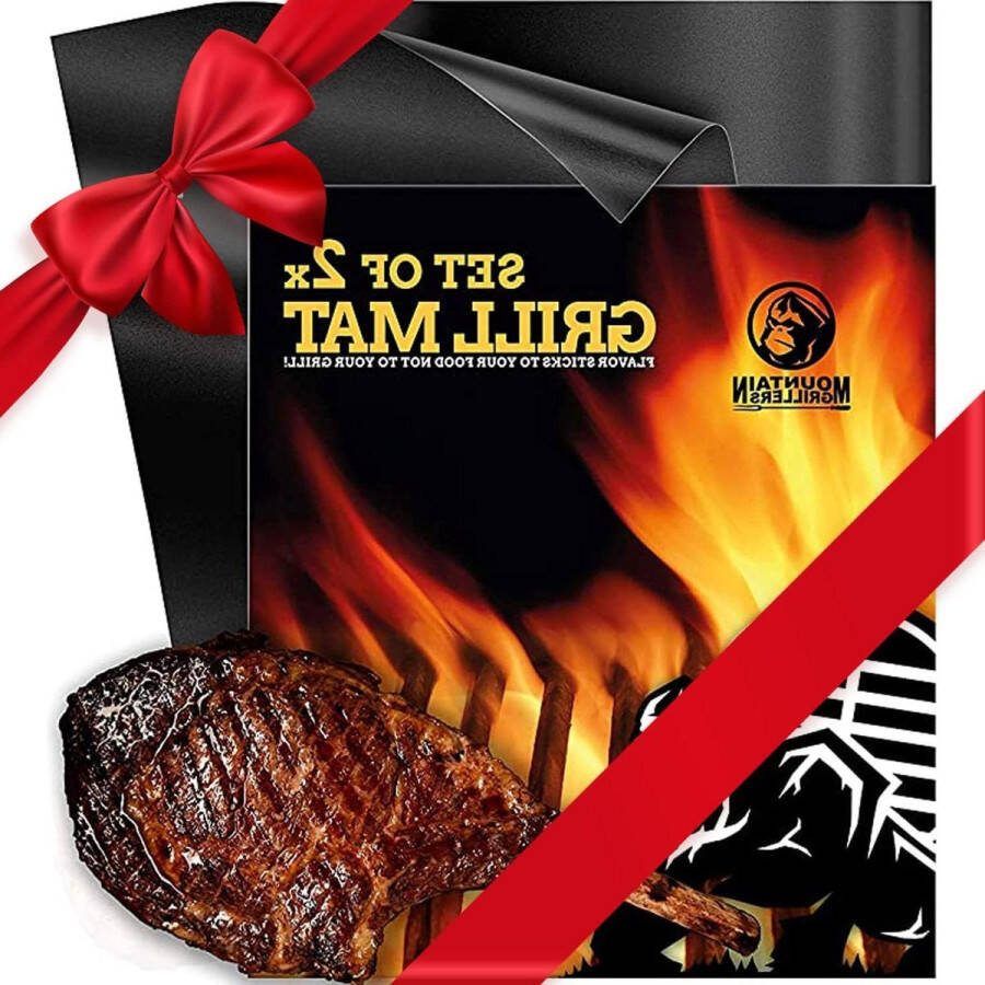 Anti-aanbak BBQ-grillmat voor gasgrill of houtskool Herbruikbare set van 2 barbecue set