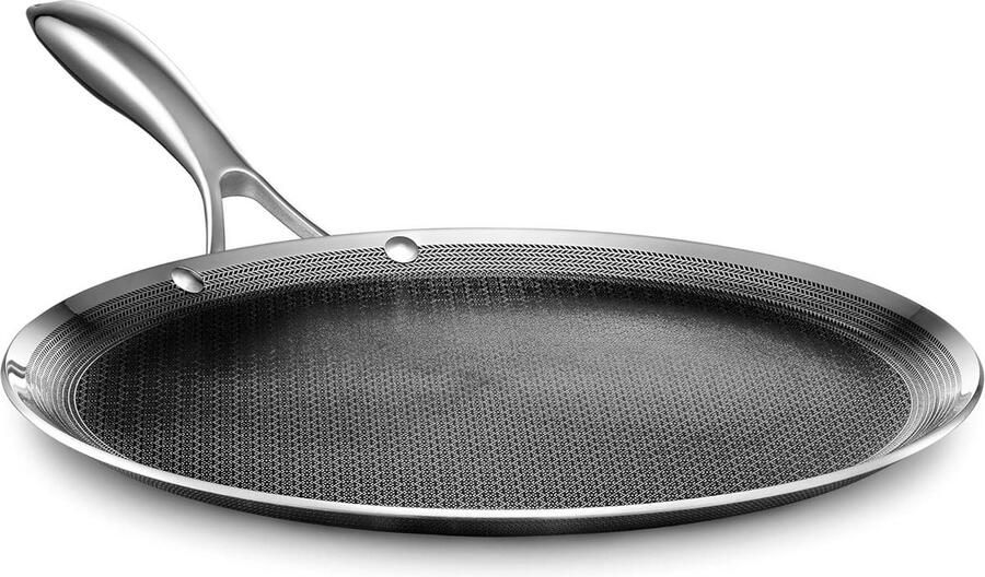 Anti-aanbak grillpan 305 cm Hybride design met koel handvat Vaatwasmachine- en ovenbestendig Geschikt voor inductie Compatibel met alle kookplaten Grilplaat