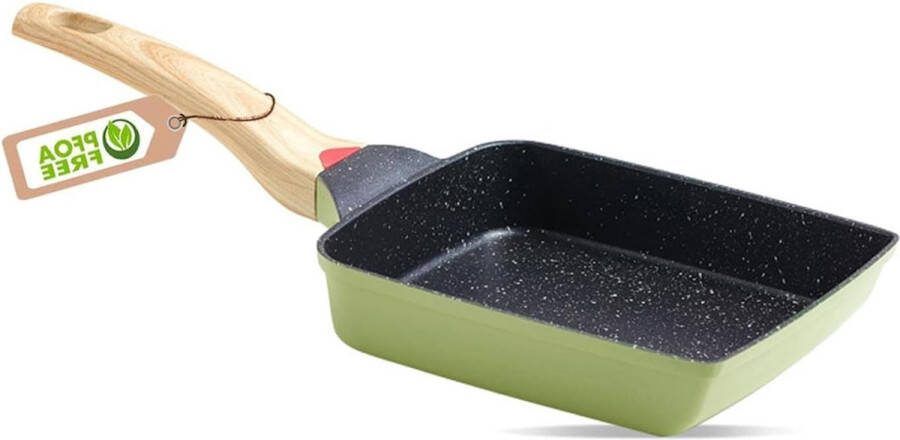 Anti-aanbak omeletpan veilig en vierkant groen 187 x 148 cm