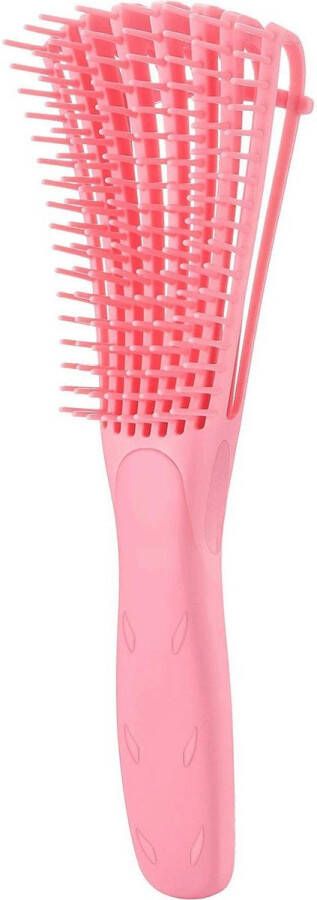 Anti-klit Haarborstel detangler brush – hoofdhuidverzorging detangling brush – krullen kroes haar – definiëren Roze