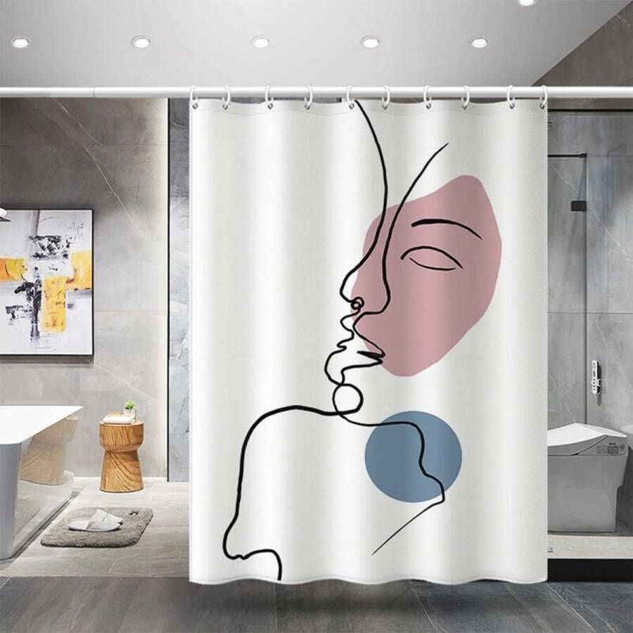 Anti-meeldauw douchegordijn 180x200 cm machinewasbaar stoffen douchegordijn met (180x200cm )