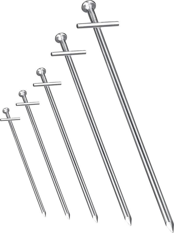 Anti-ROST T-profiel tentharingen Ø 6 mm lengte 230 mm grondharingen gegalvaniseerd staal kamperen 30 stuks
