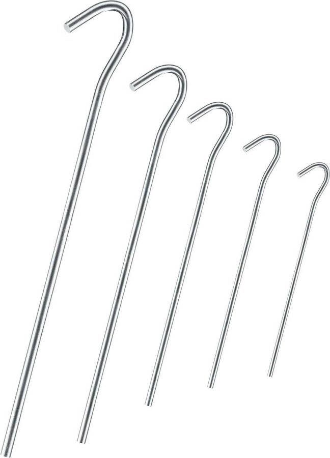 Anti-ROST tentharingen 4 mm lengte 200 mm rond profiel gegalvaniseerd staal tenten camping (50)