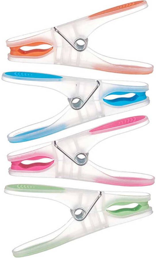 Merkloos Anti-slip wasknijpers 40x stuks kleurenmix kunststof 8 cm Knijpers