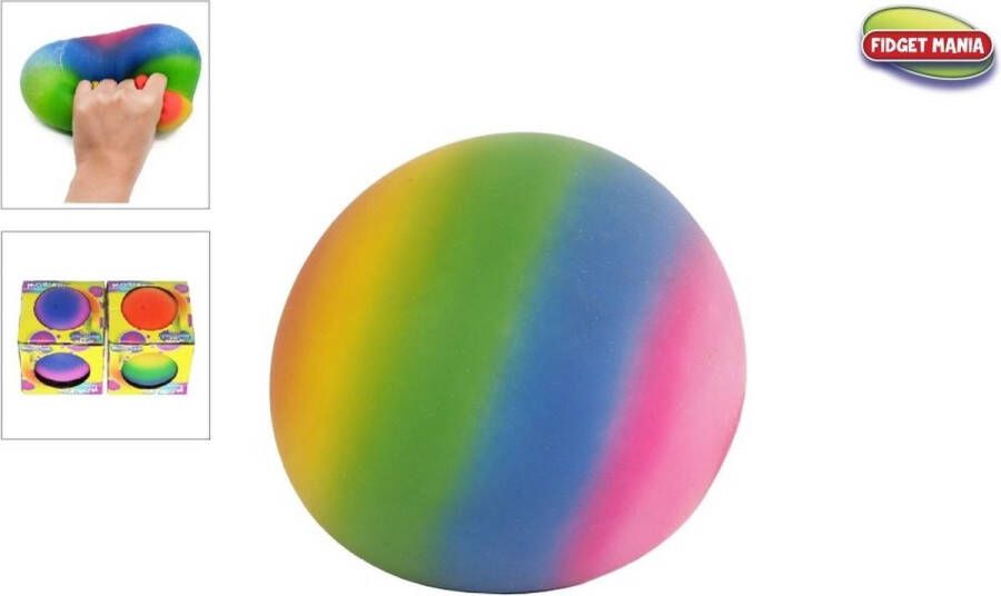 Toi-Toys Anti stress rainbow sqeeze bal 16cm (1 stuk) assorti