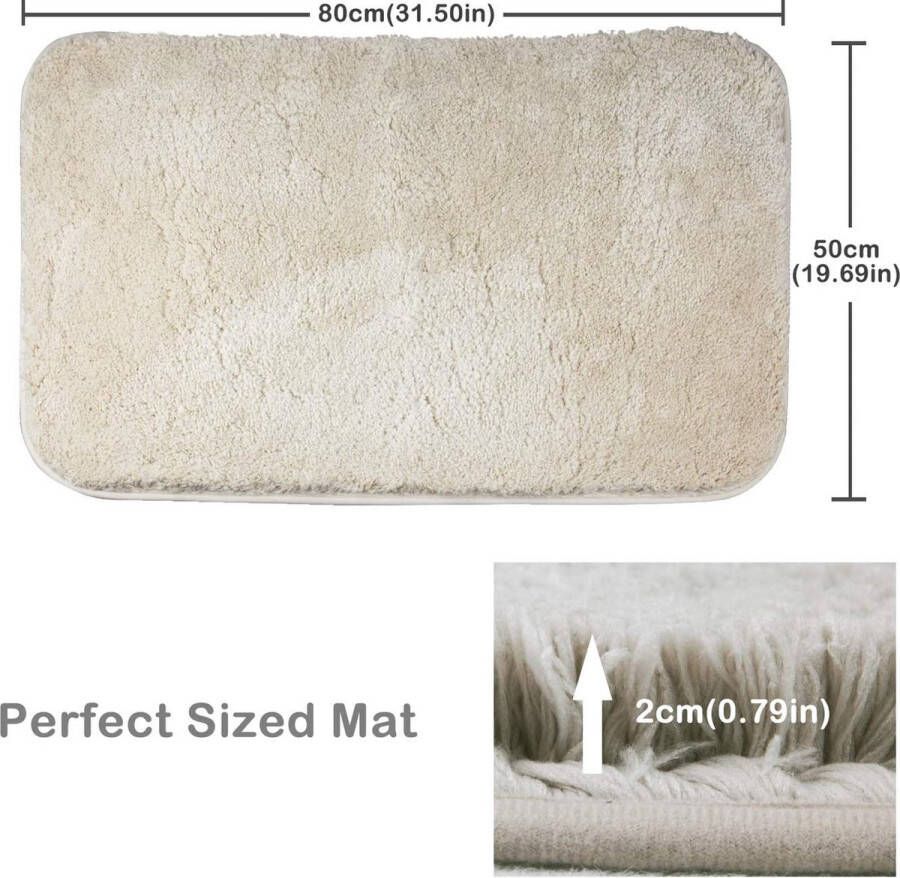Antislip hoogpolige badmat machinewasbare badmat met waterabsorberende zachte microvezels voor badkuip douche en badkamer