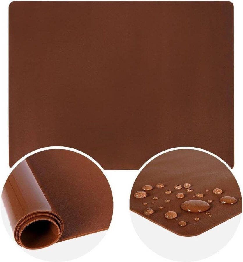 Antislip siliconen bakmat 60 x 50 cm anti-aanbak uitrolmat deegmat