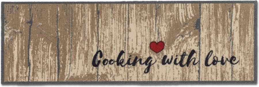 Miabella Antislip tapijt voor woonkamer keukenloper hal vuilvangmat vuilloop wasbaar 50 x 150 cm Cooking with Love