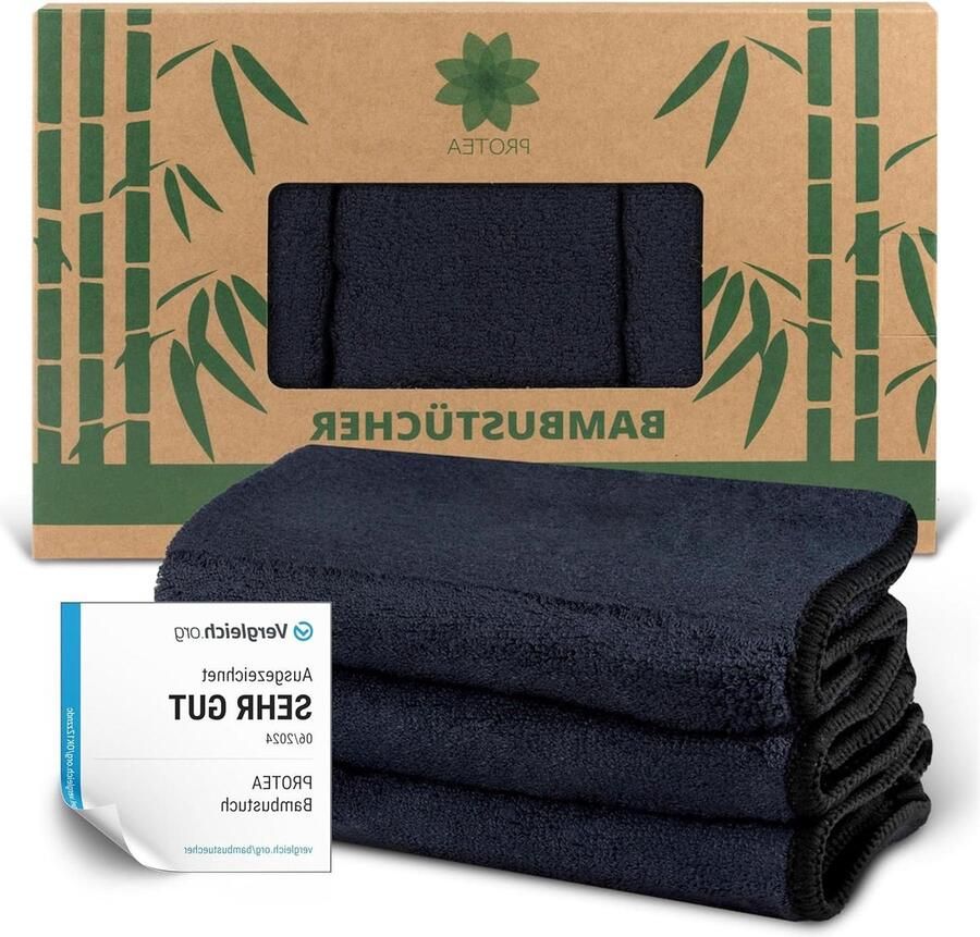 Antraciet Bamboe Doeken Set van 3 Absorberend en Herbruikbaar Theedoeken Keukenrol Vervanging Droogdoek Reinigingsdoek Vaatdoeken Duurzaam Milieuvriendelijk Wasbaar