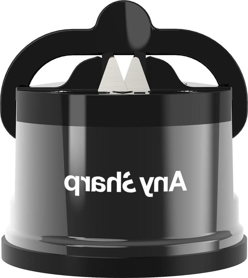 AnySharp Pro Metal Messenslijper Handsfree Veiligheid PowerGrip Zuigkracht Slijpt Alle Keukenmessen Ideaal voor Gehard Staal & Kartel Beste Compact Wolfraam Metaal Professionele Kwaliteit
