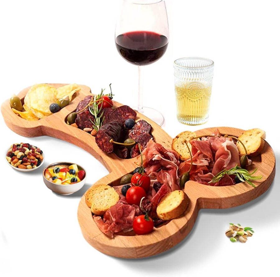 Aperitiefbord schotels Houten kaasplank voor charcuterie Grappige kaasschotel met houten borden