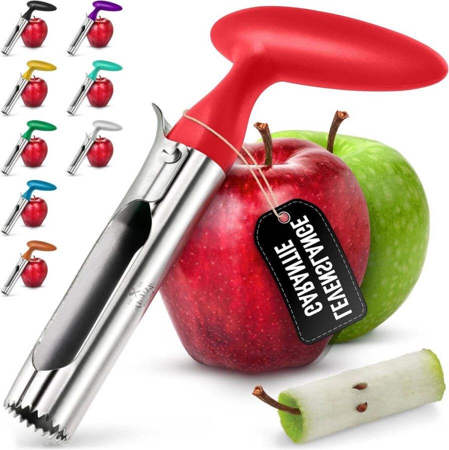 Appelboor Verwijderaar Premium Ultra Scherpe Roestvrijstalen Gemakkelijk Schoon te Maken Duurzaam Bakken van Appels & Meer Rood Appelsnijder
