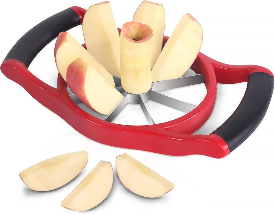 Apple Slicer Apple Corer Apple Cutter with 8 Blades Large Size Upgraded 3-in-1 Stainless Steel Fruit Cutter & Apple Peeler for Home & Kitchen Apple Slicer with Handle Suitable for Big