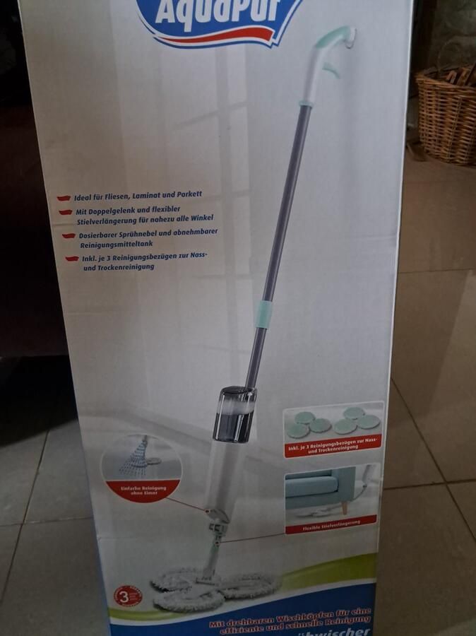 Aquapur Vloerwisser met sprayfunctie 500ml Steel max 160cm