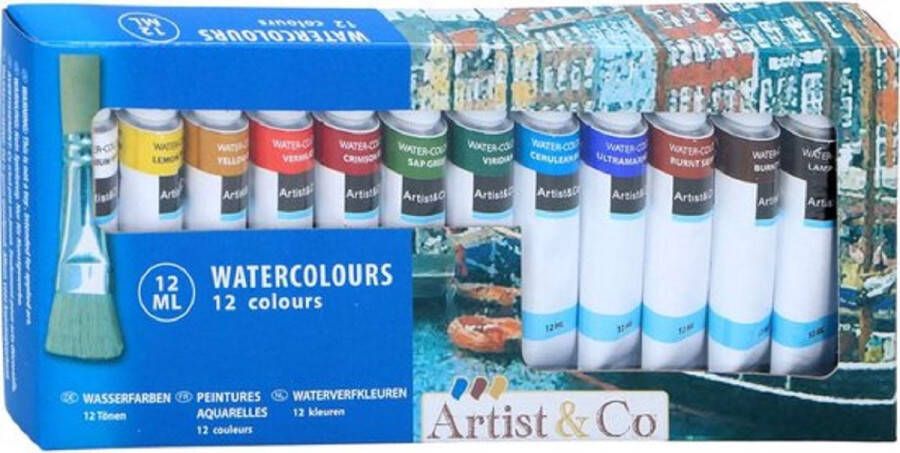 Aquarelverf 12 Stuks Kleuren