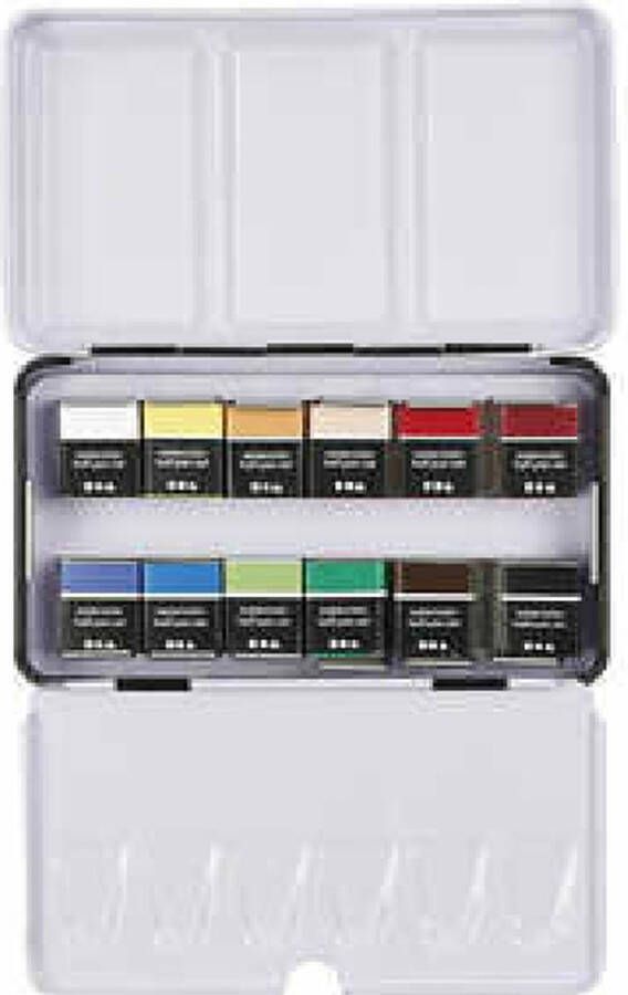 Art Aqua Aquarelverf Kleuren afm 10x20 mm per kleur 12 kleuren 2 stuks