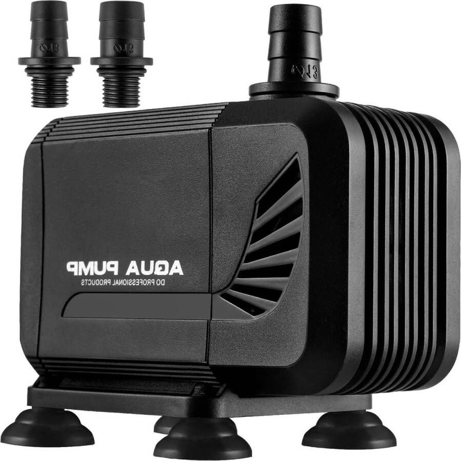 Aquarium Water Pump Submersible 1500 l h for Ponds Fountain Rock Garden Ultra-Quiet with Filter and 2 Nozzles Maximum Head 1.60 m